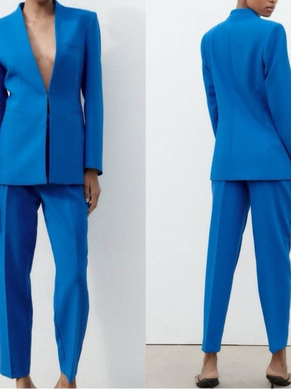 Zara Electric Blue Tailored Blazer & Trousers Set